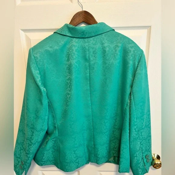 SAG HARBOR AQUA GREEN 5 BUTTON LINED LONG SLEEVES TWO FRONT POCKETS PLUS 24 W - Picture 5 of 13